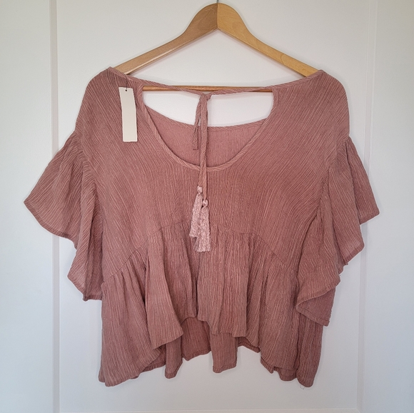 NWT Olivaceous Peasant Top ~ Large - Picture 2 of 9